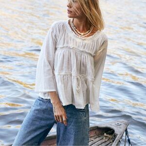 Free People White Blouse, Size XS